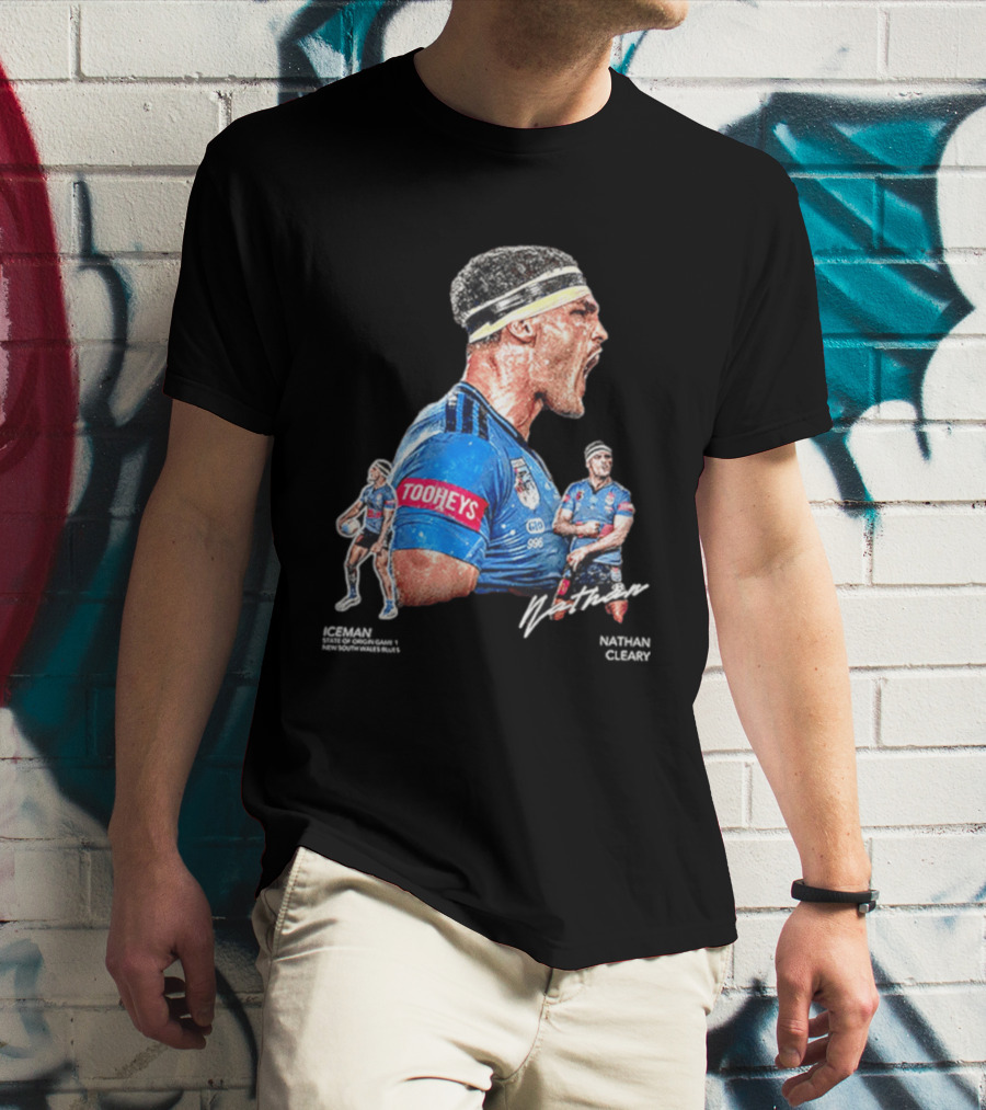 Tooheys Nathan Cleary NSW Blues Rugby Player Collage T-Shirt