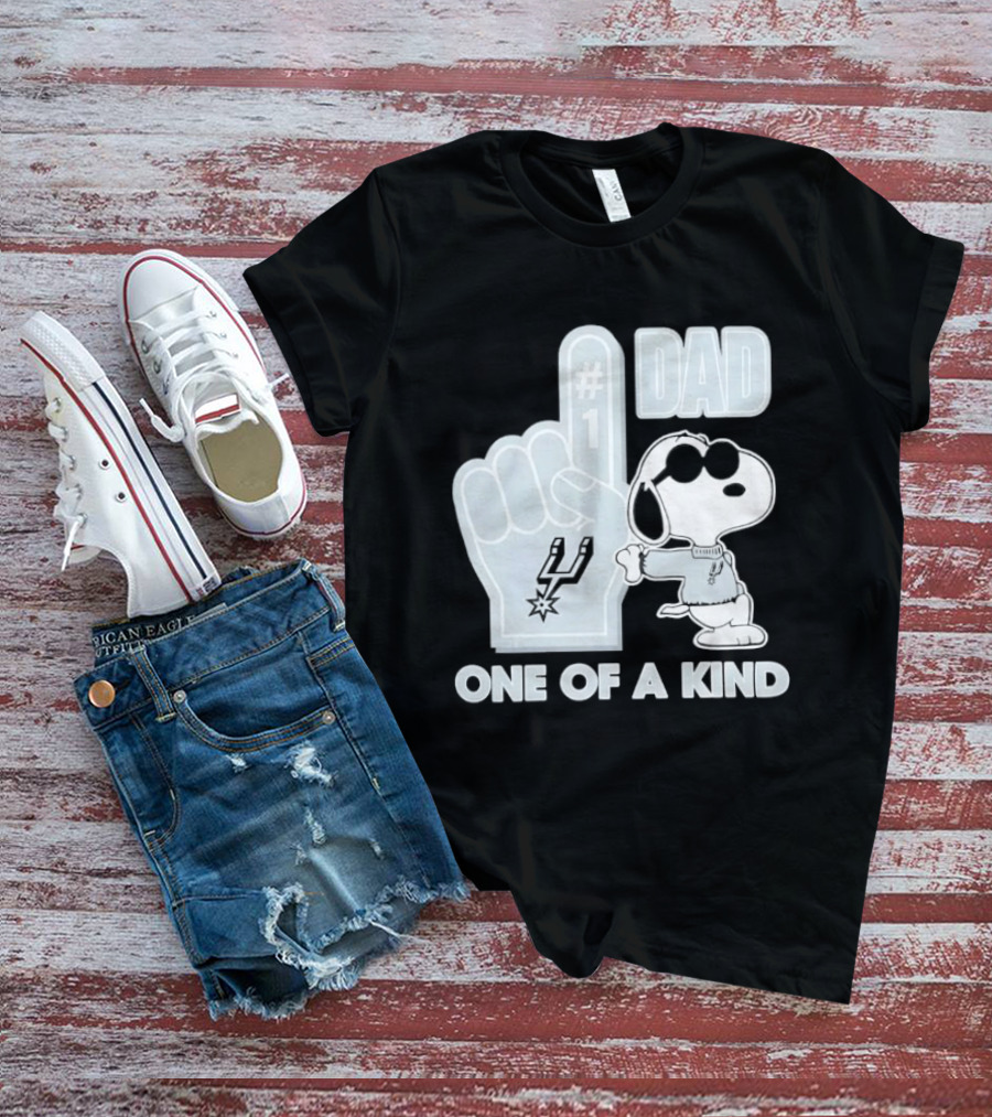 Snoopy Wearing Sunglasses With Spurs Foam Finger One Of A Kind Dad T-Shirt