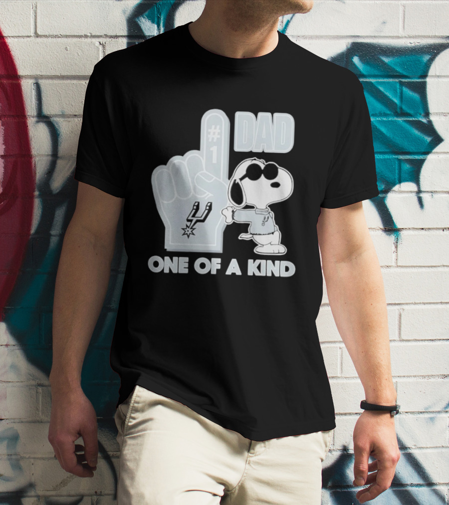 Snoopy Wearing Sunglasses With Spurs Foam Finger One Of A Kind Dad T-Shirt