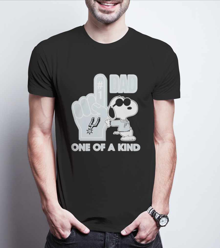 Snoopy Wearing Sunglasses With Spurs Foam Finger One Of A Kind Dad T-Shirt