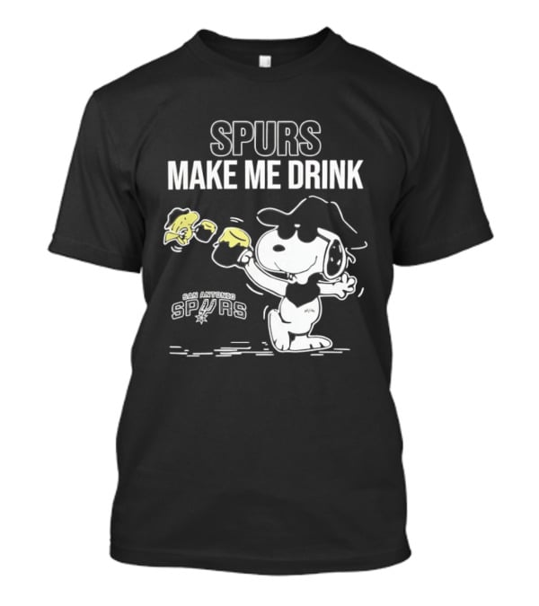 Snoopy Cowboy Spurs Make Me Drink San Antonio Spurs T-Shirt