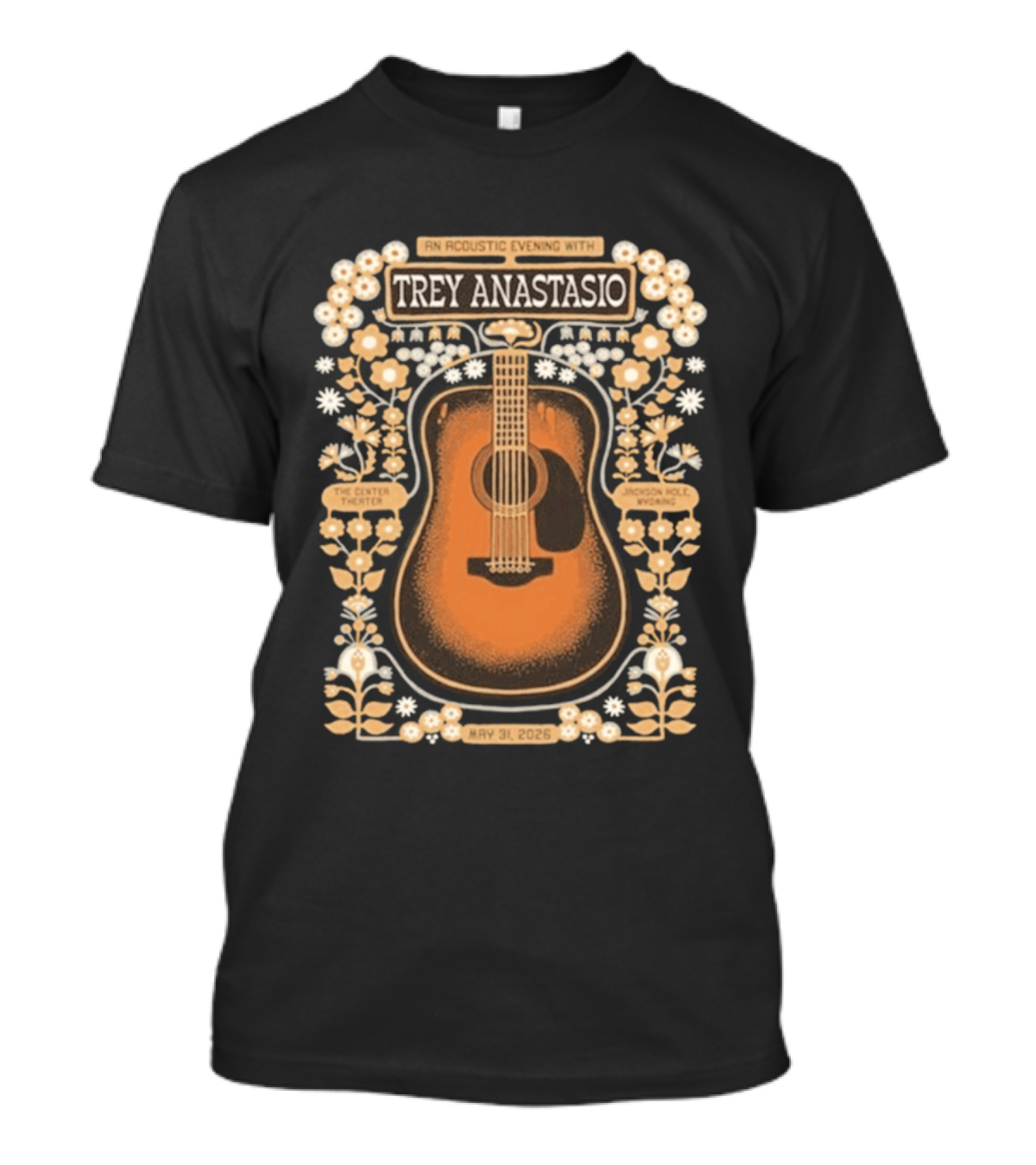 Trey Anastasio Acoustic Evening Tour The Center Theater Jackson Hole 2026 T-Shirt