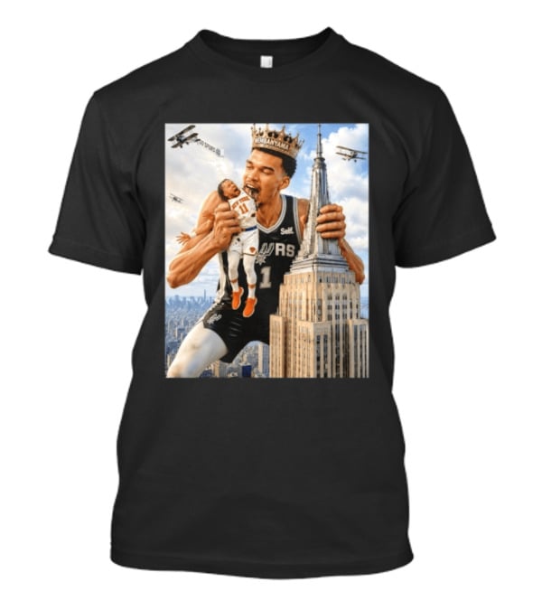 Victor Wembanyama Spurs Empire State Building Jalen Brunson Let's Go Spurs T-Shirt