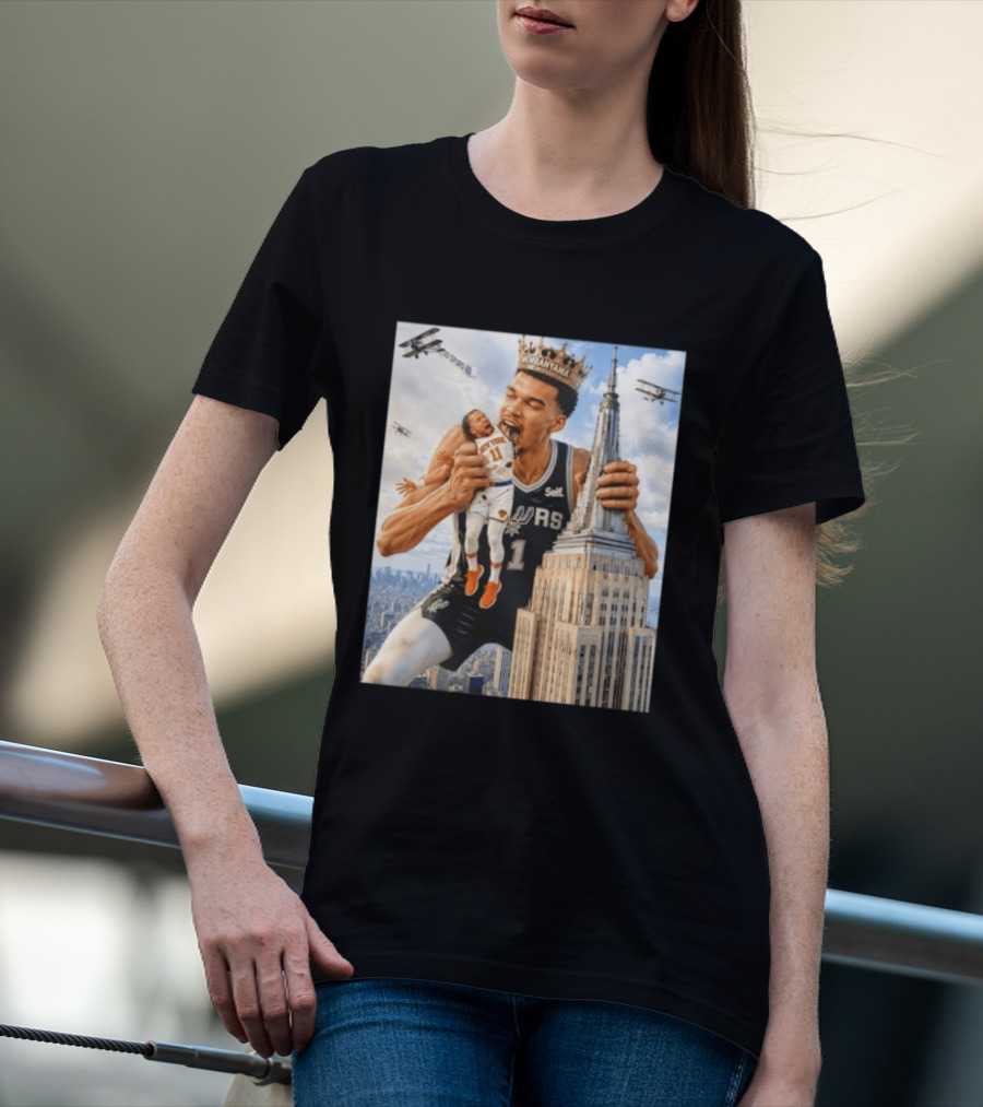 Victor Wembanyama Spurs Empire State Building Jalen Brunson Let's Go Spurs T-Shirt