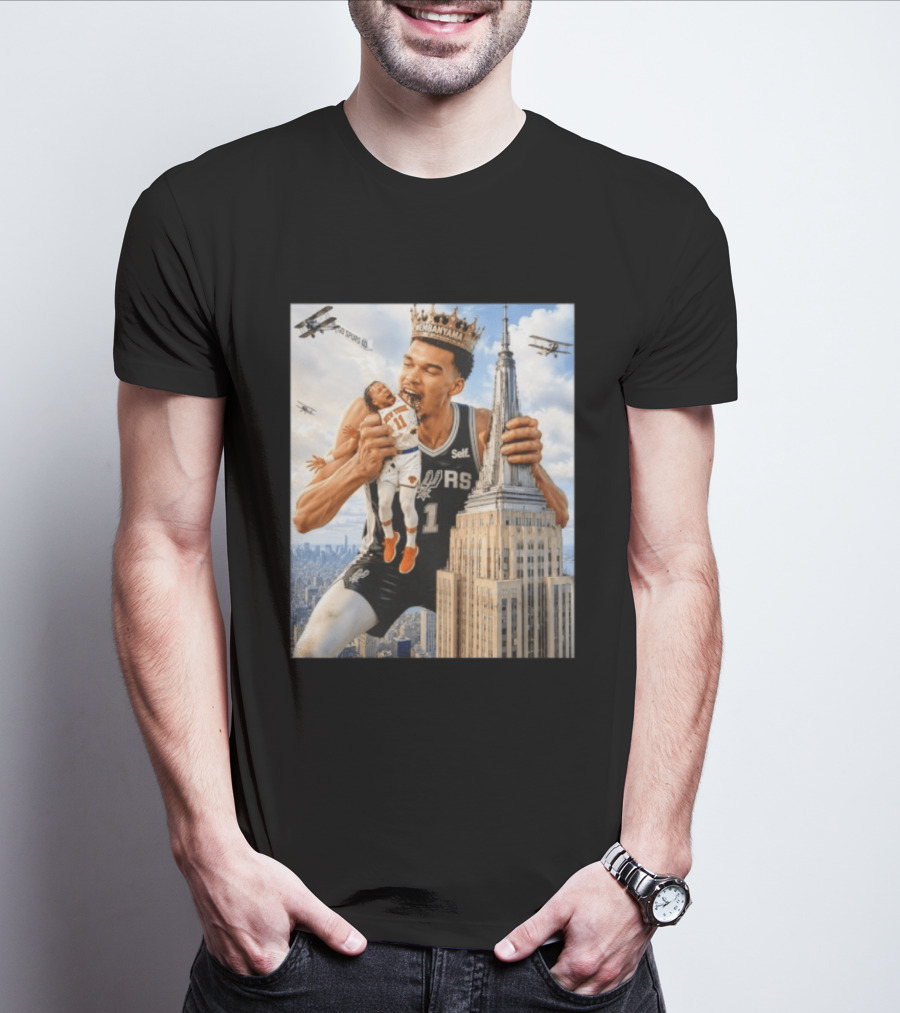 Victor Wembanyama Spurs Empire State Building Jalen Brunson Let's Go Spurs T-Shirt