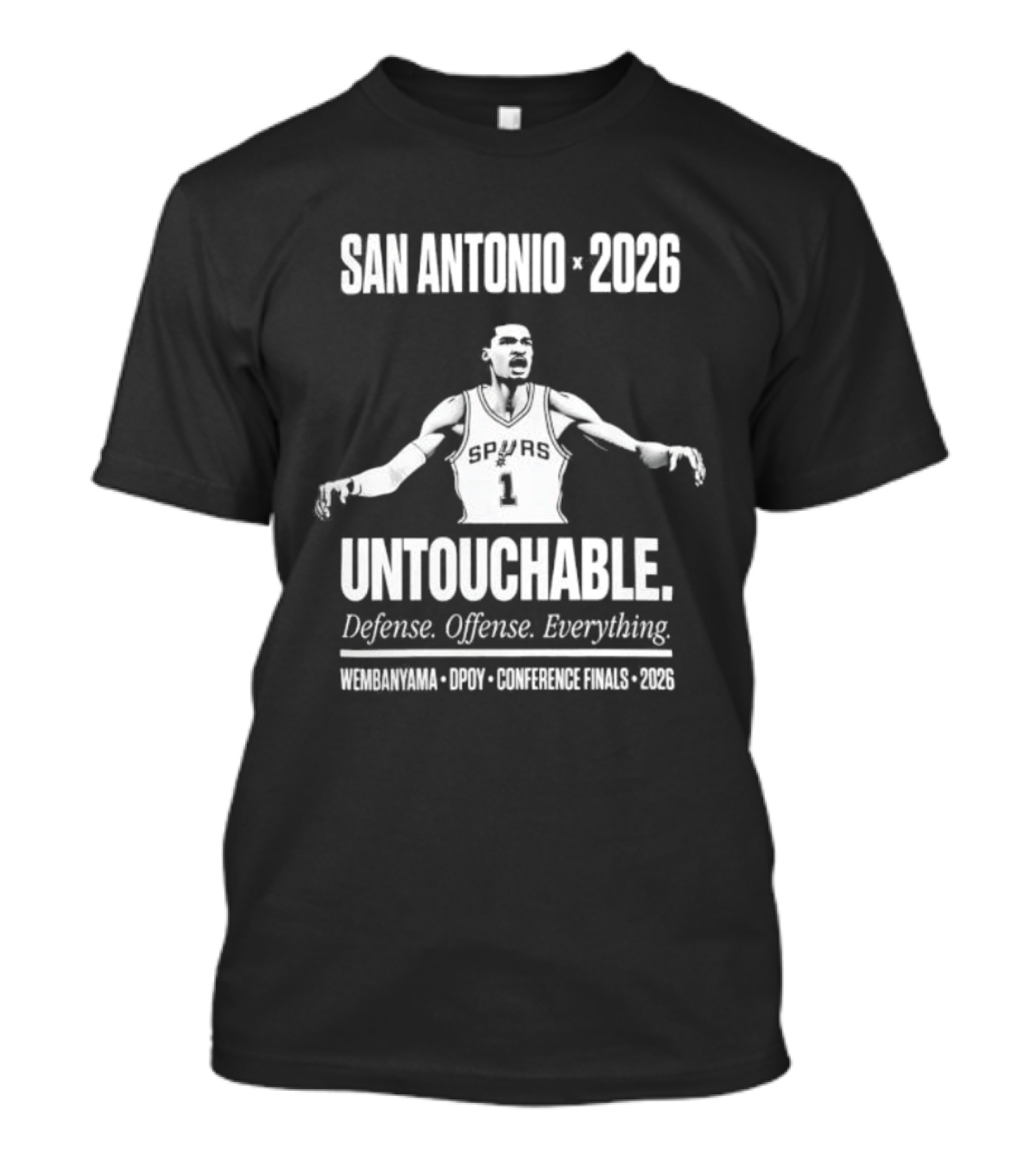 San Antonio 2026 Untouchable Defense Offense Everything Wembanyama Popovich 2025 2026 T-Shirt