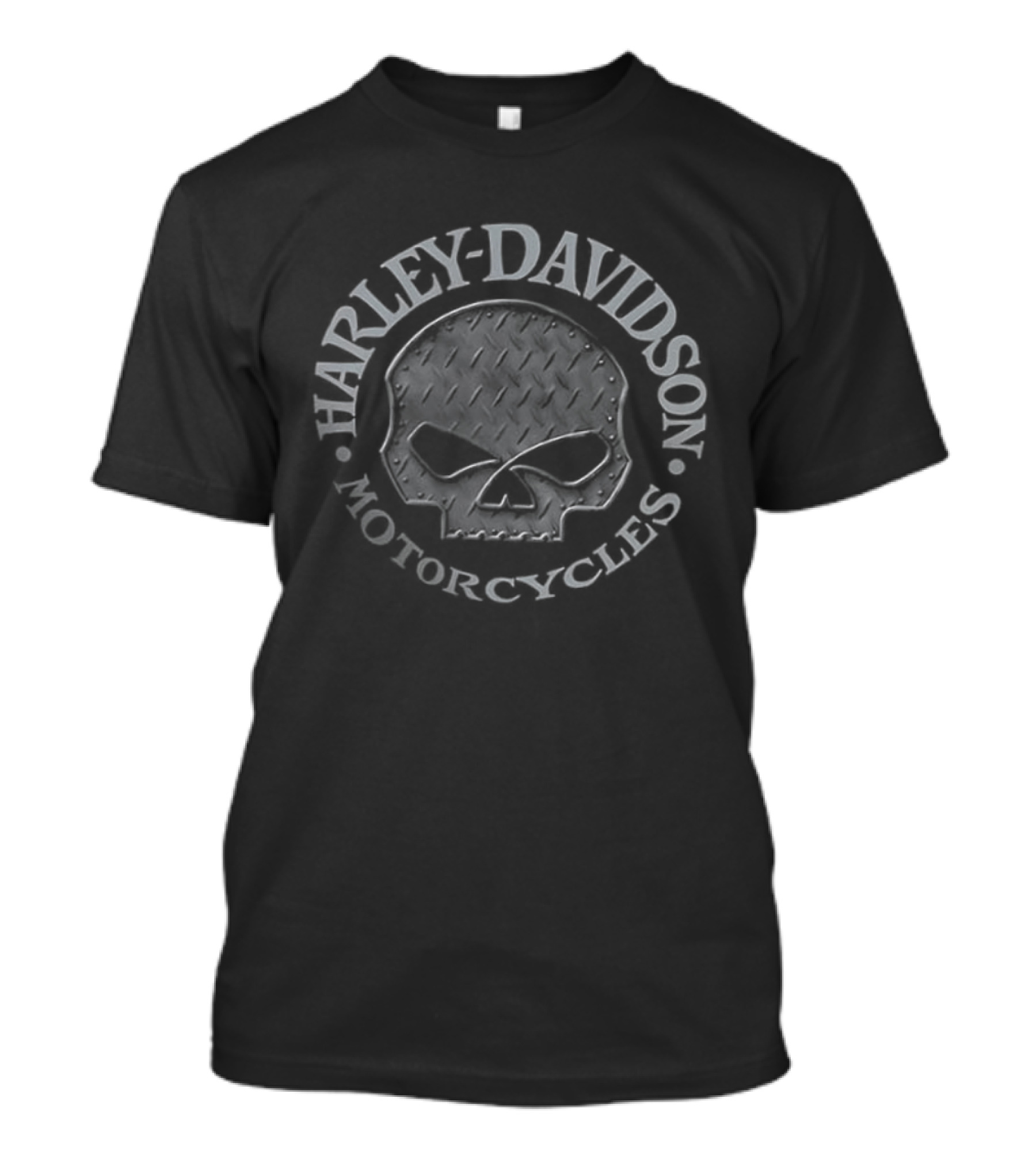 Harley Davidson Motorcycles Skull Design Wisconsin Oconomowoc WI 2 Sided T-Shirt