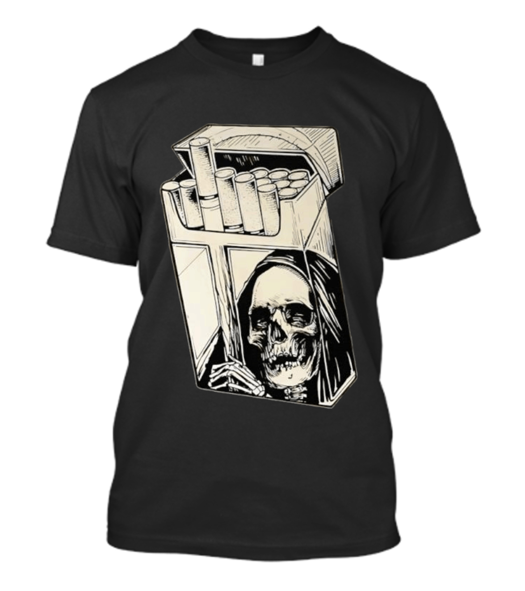 Grim Reaper Smoking Cigarette Pack T-Shirt