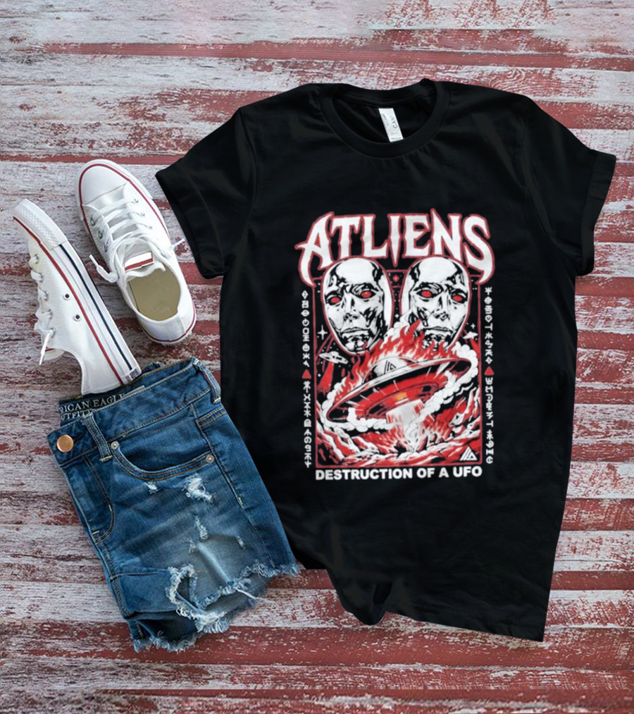 Atliens Room Six Destruction Of A UFO Attack Crew 4318 T-Shirt