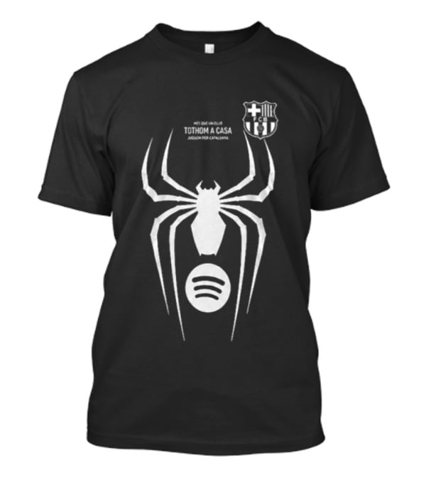 Barcelona Spider Man Venom Julian Alvarez Black Jersey Spotify T-Shirt