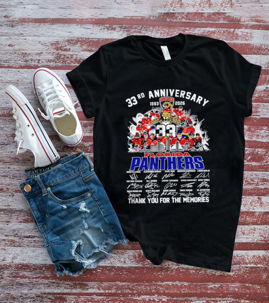 Florida Panthers 33rd Anniversary 1993 2026 Thank You For The Memories T-Shirt