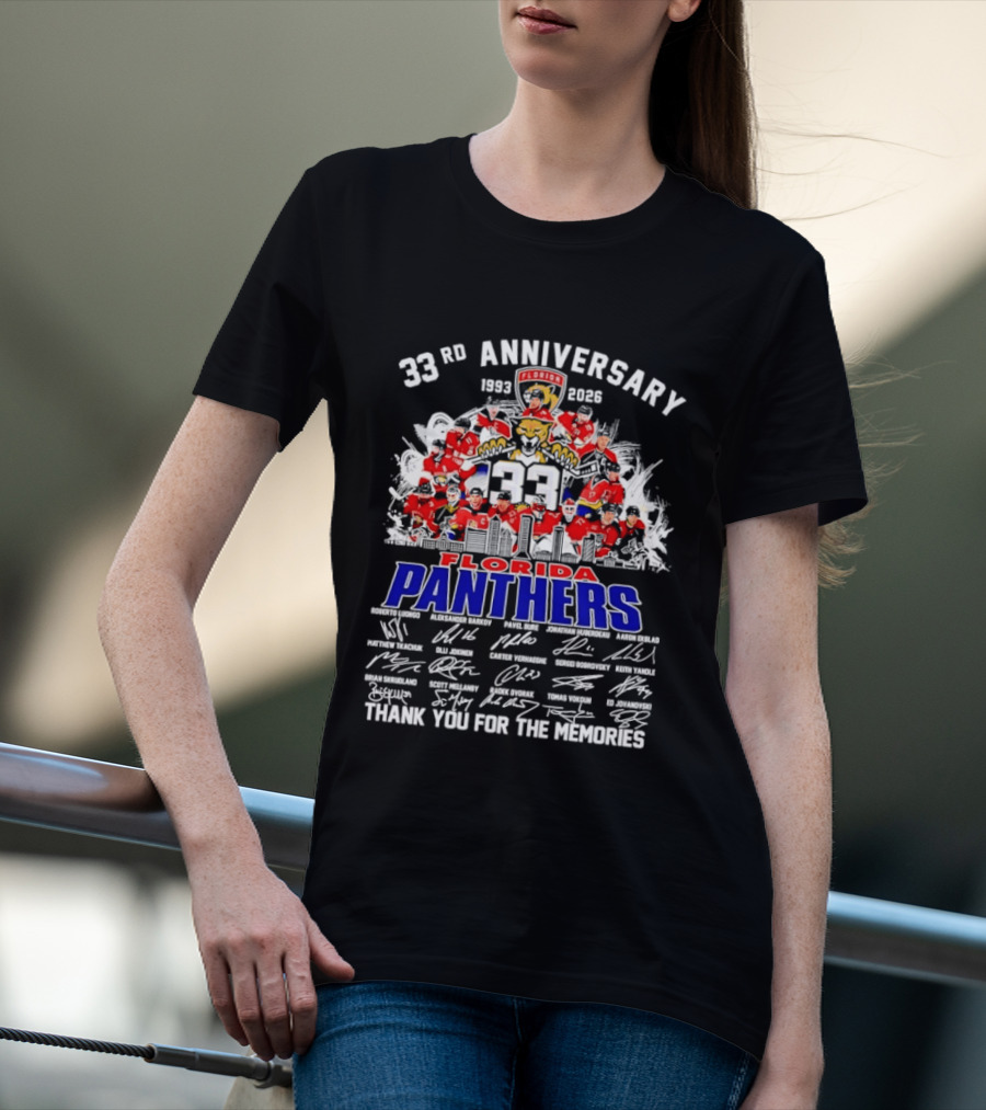 Florida Panthers 33rd Anniversary 1993 2026 Thank You For The Memories T-Shirt
