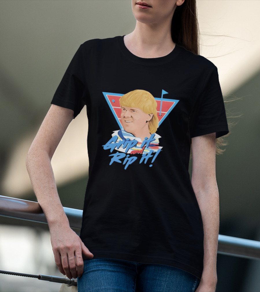 John Daly Bigface Golf Of America 4th Of July Grip It Rip It T-Shirt
