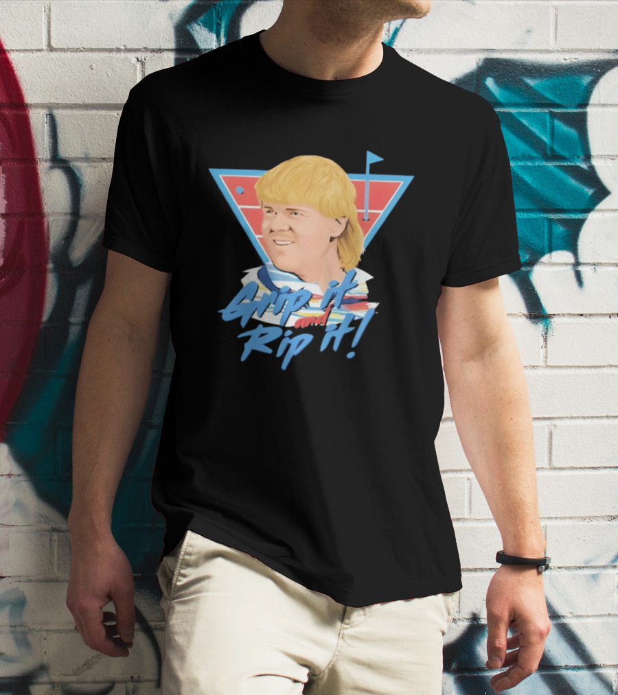 John Daly Bigface Golf Of America 4th Of July Grip It Rip It T-Shirt