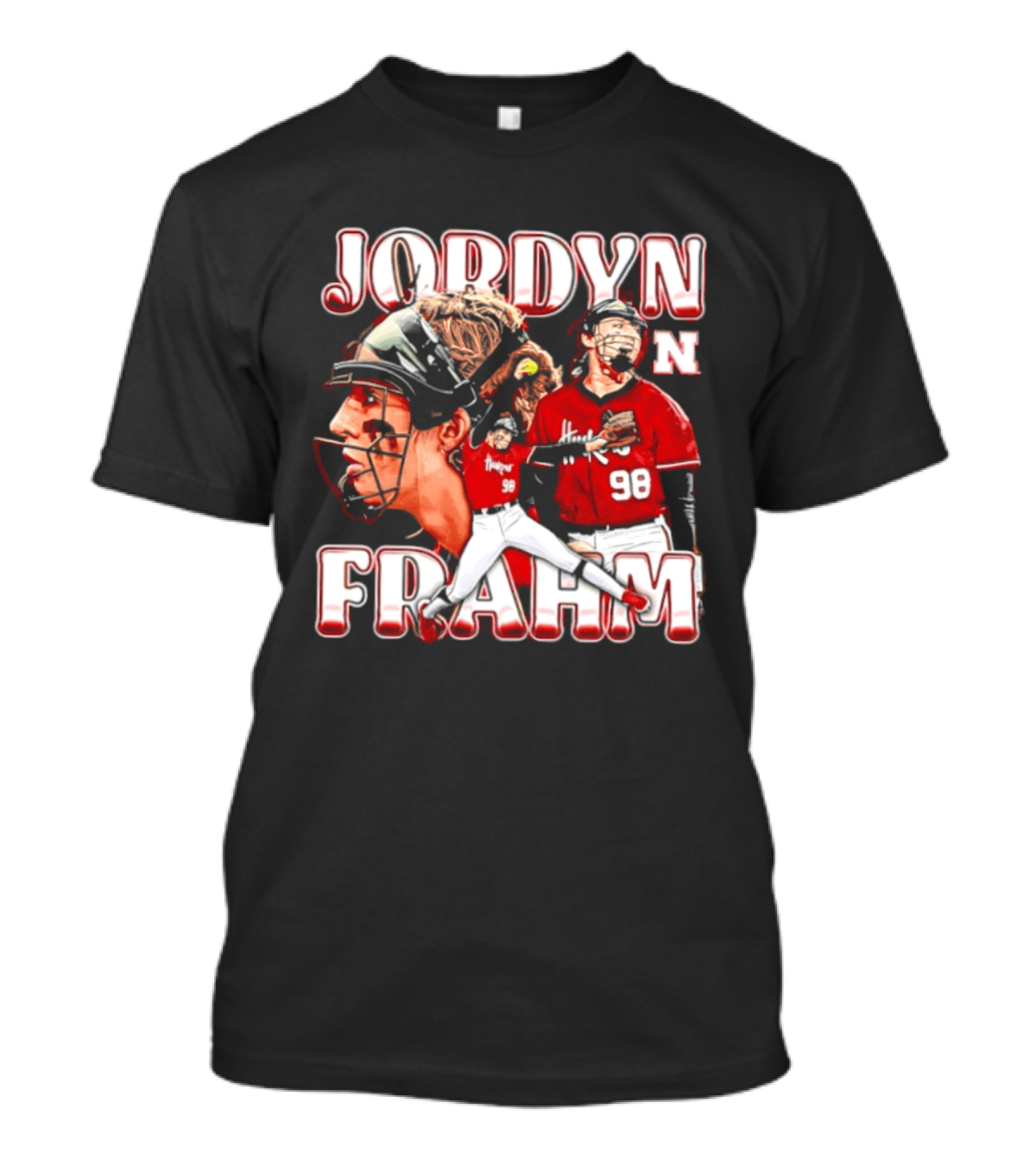 Jordyn Frahm Nebraska Softball NCAA Collage 98 T-Shirt