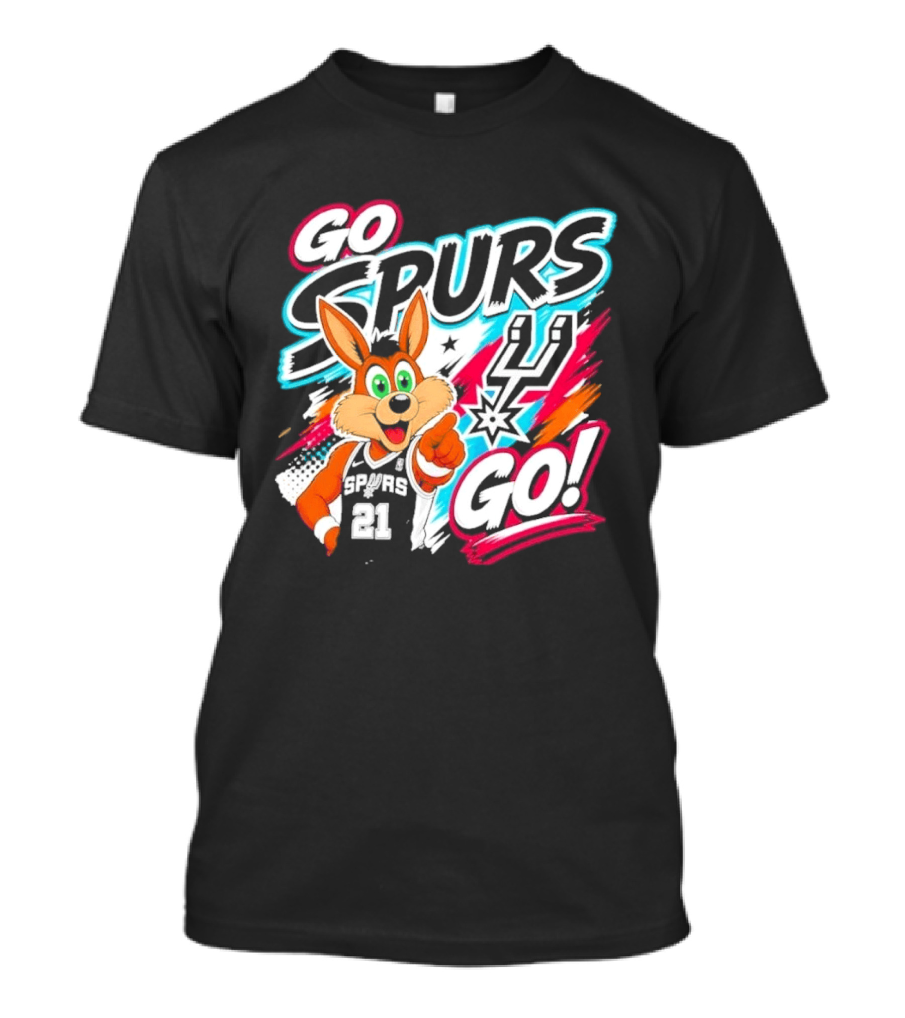 Go Spurs Go San Antonio Spurs Coyote Basketball 21 T-Shirt