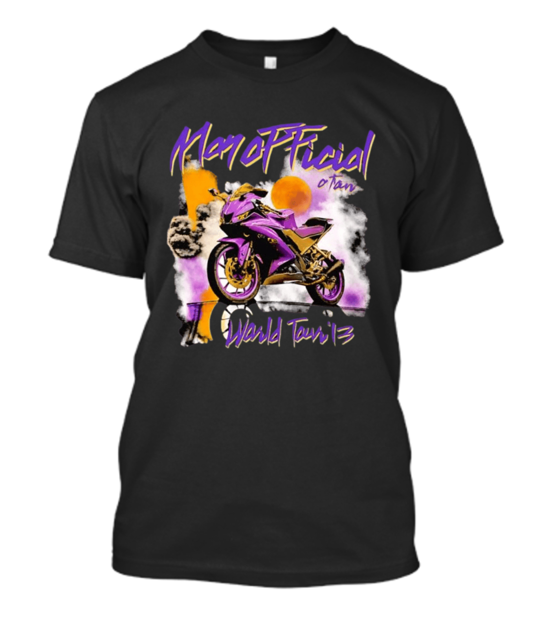ManOfficial OTan World Tour 13 Motorcycle Purple Sunset T-Shirt