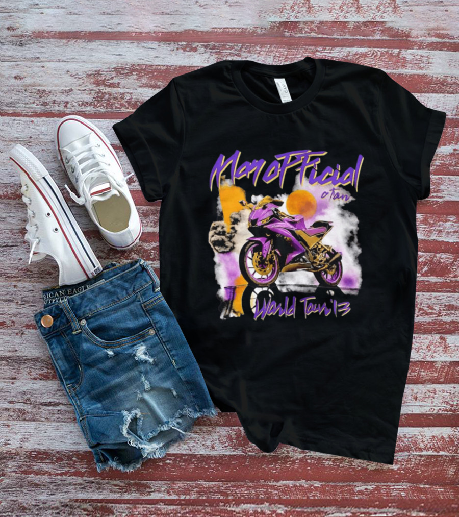 ManOfficial OTan World Tour 13 Motorcycle Purple Sunset T-Shirt