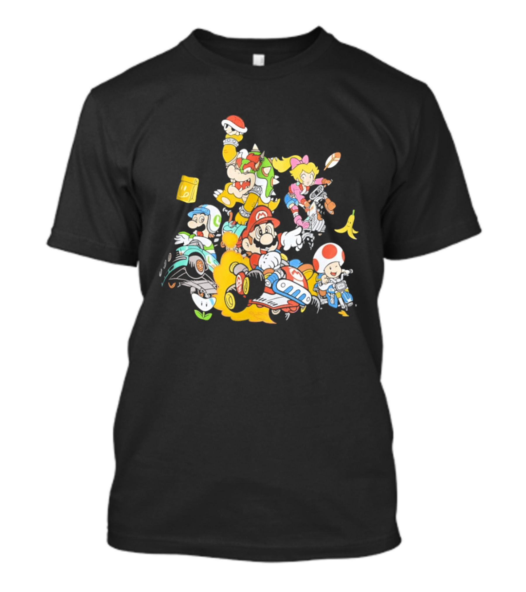 Mario Kart Racing Adventures With Luigi Toad Bowser Princess Peach T-Shirt