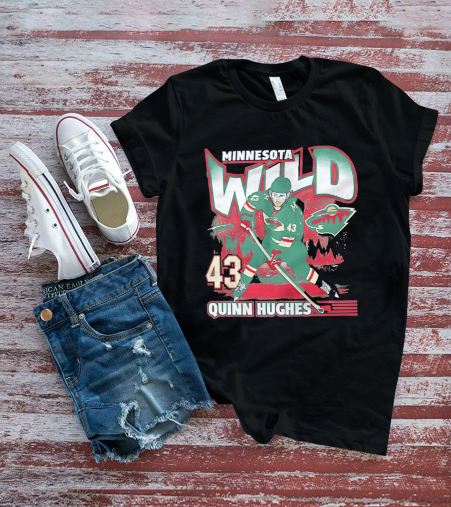 Minnesota Wild Quinn Hughes 43 Hockey Team Player Number T-Shirt