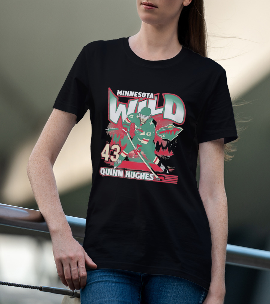 Minnesota Wild Quinn Hughes 43 Hockey Team Player Number T-Shirt