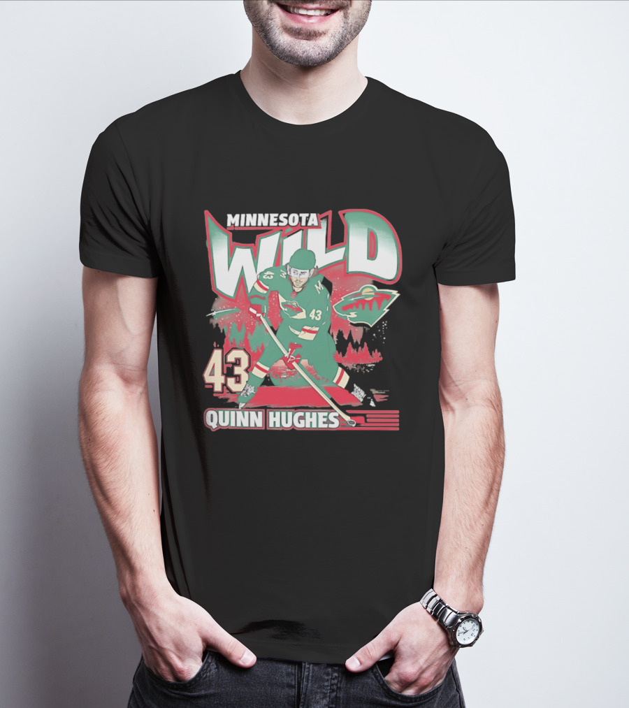 Minnesota Wild Quinn Hughes 43 Hockey Team Player Number T-Shirt