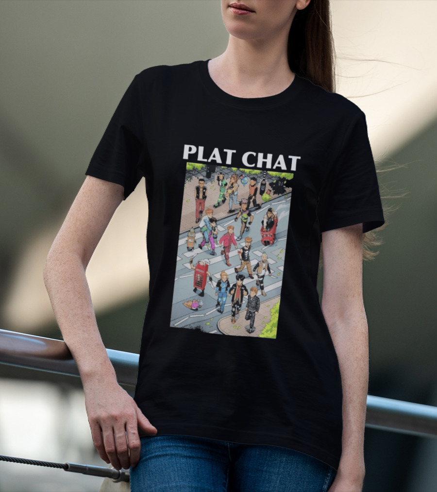 Plat Chat Abbey Road Crossover Street Scene Characters T-Shirt