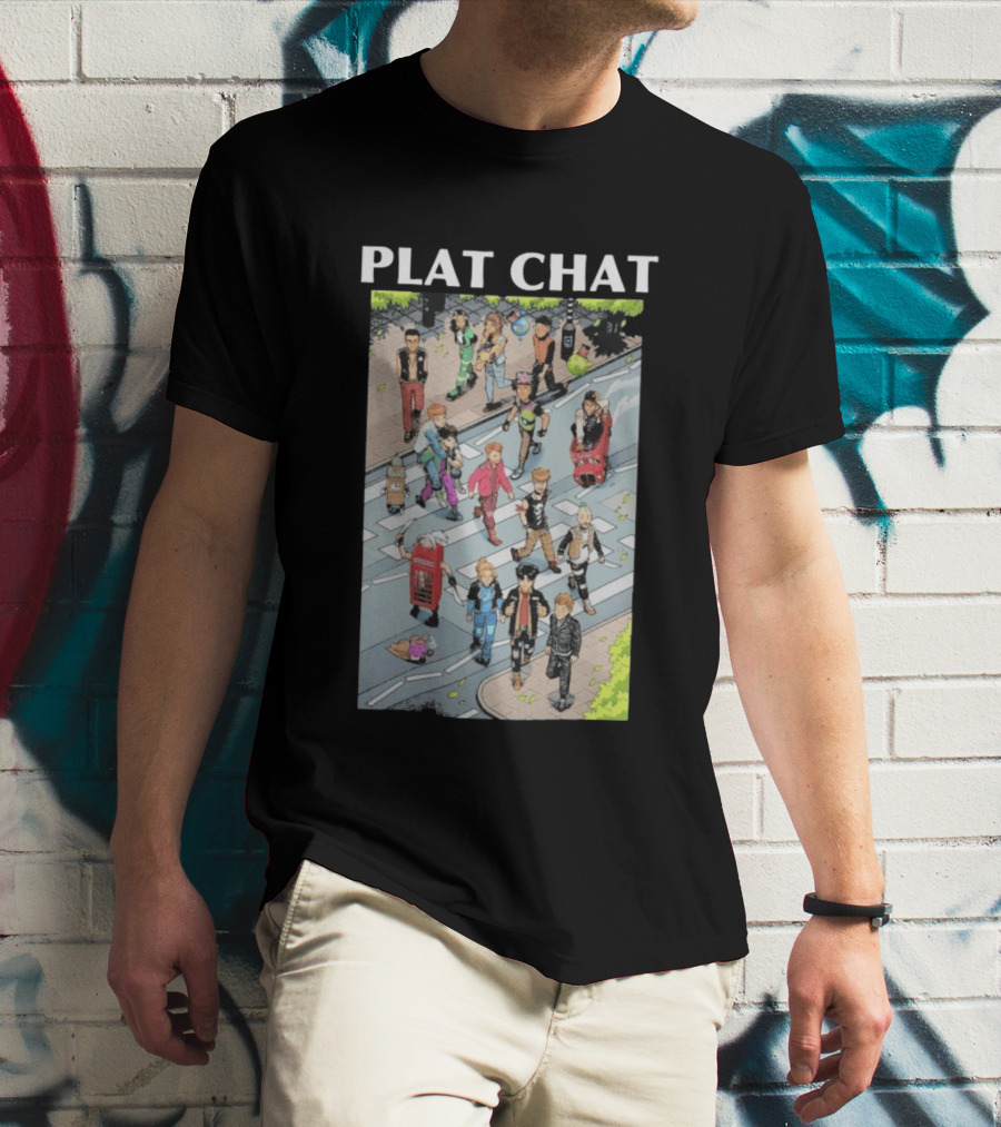 Plat Chat Abbey Road Crossover Street Scene Characters T-Shirt