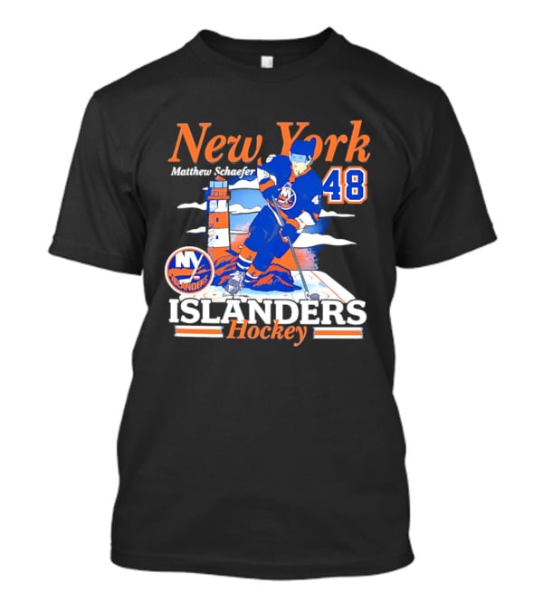 New York Islanders Matthew Schaefer 48 Hockey Team T-Shirt