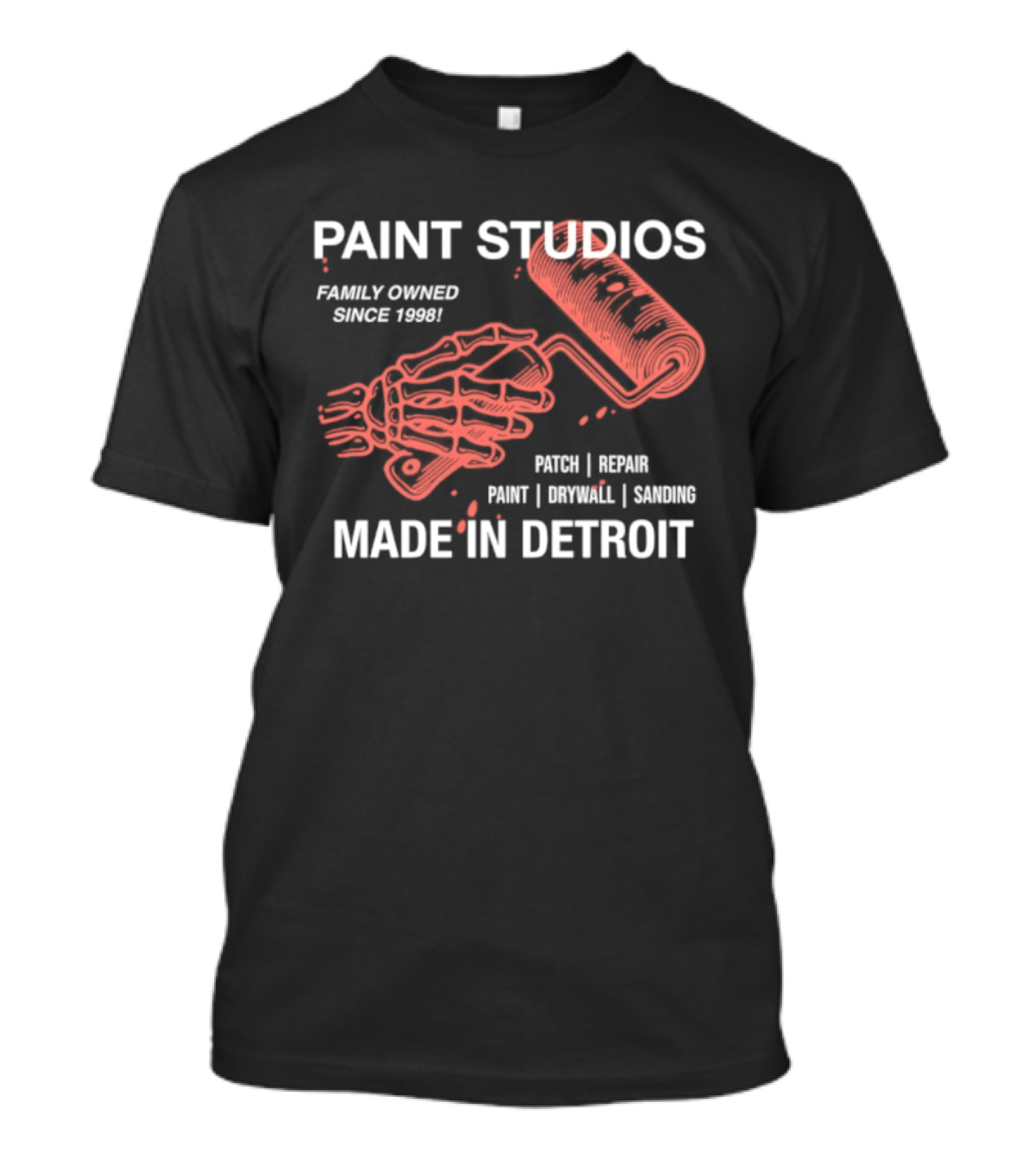 Paint Studios Family Owned Since 1998 Patch Denim Print Upholstery Sewing Made In Detroit T-Shirt