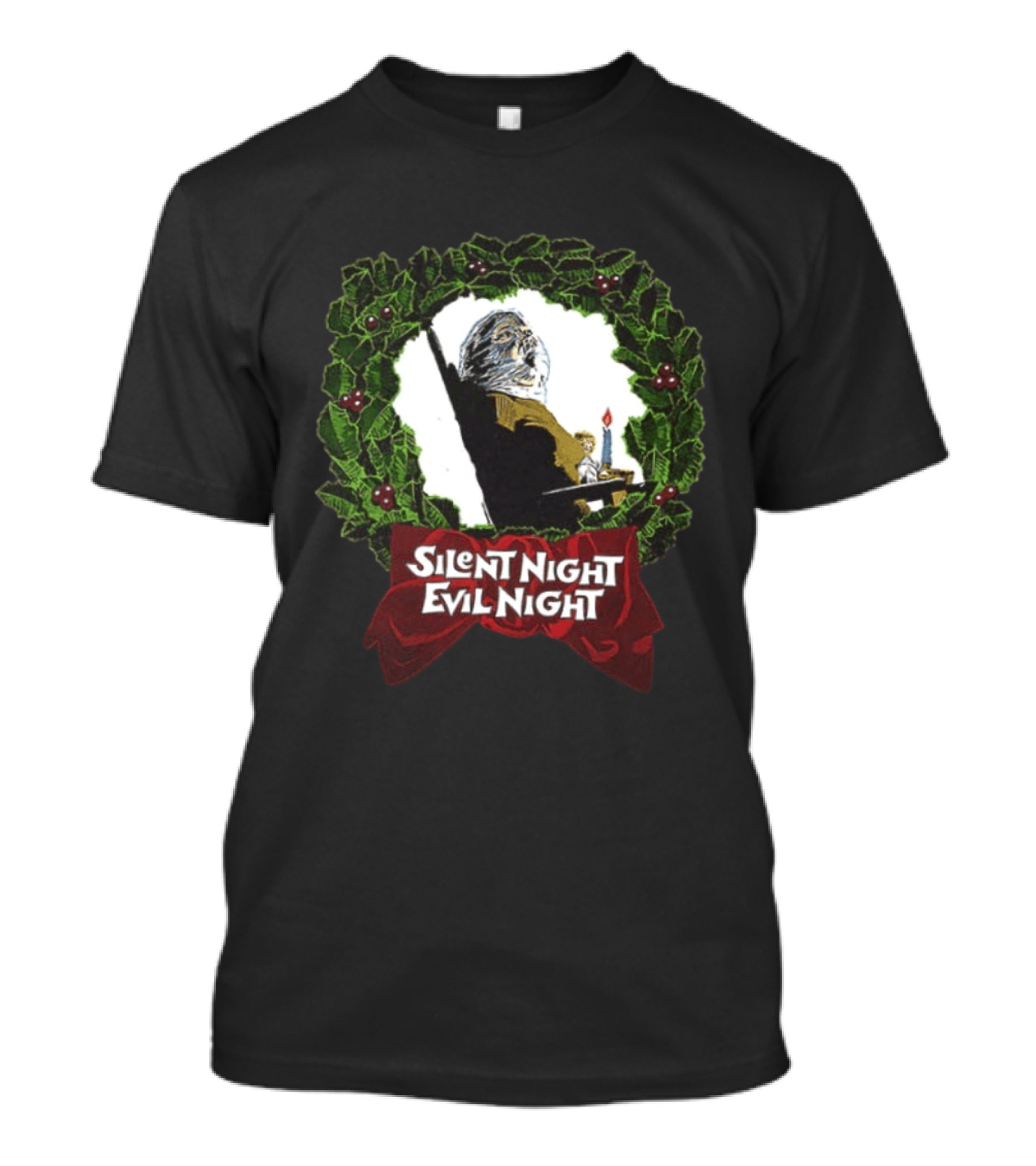 Silent Night Evilnight If This Picture Doesn’t Make Your Skin Crawl It’s On Too Tight 2 Sided T-Shirt