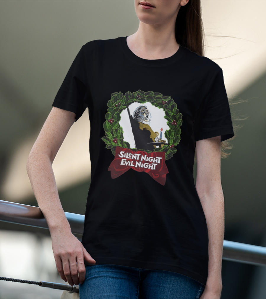 Silent Night Evilnight If This Picture Doesn’t Make Your Skin Crawl It’s On Too Tight 2 Sided T-Shirt