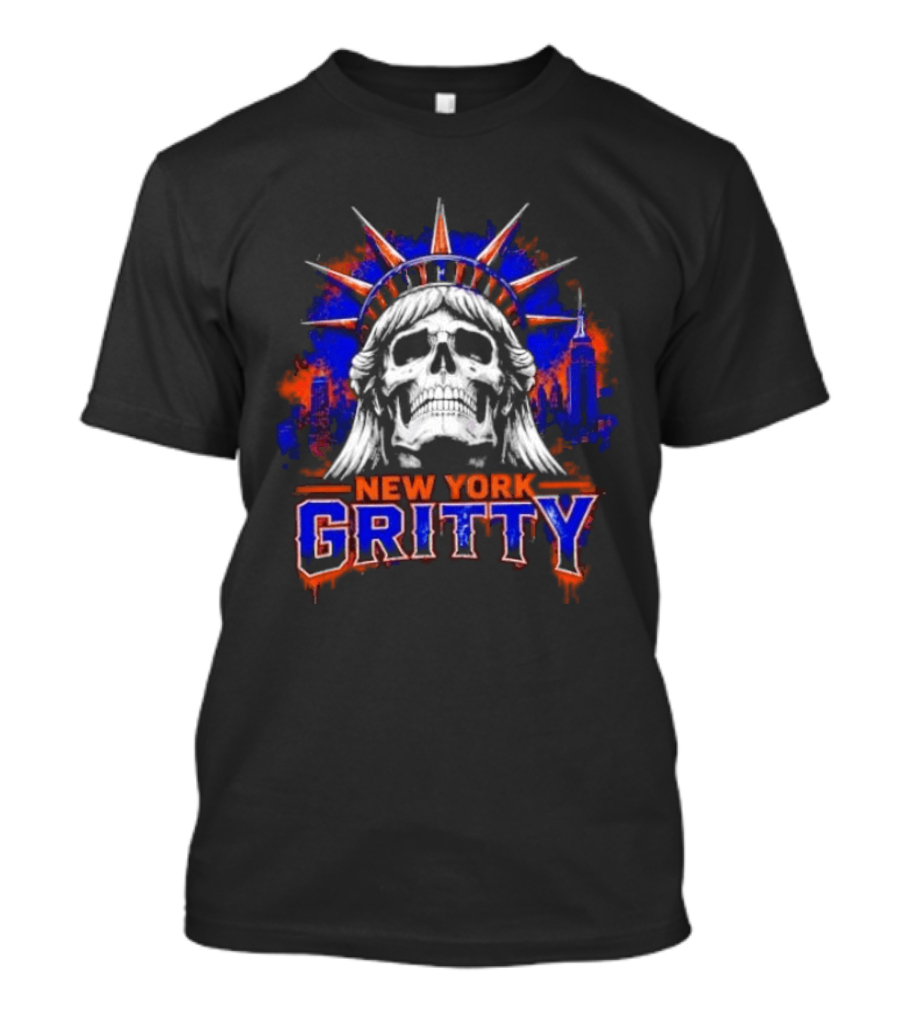 New York Gritty Skull Liberty Knicks T-Shirt