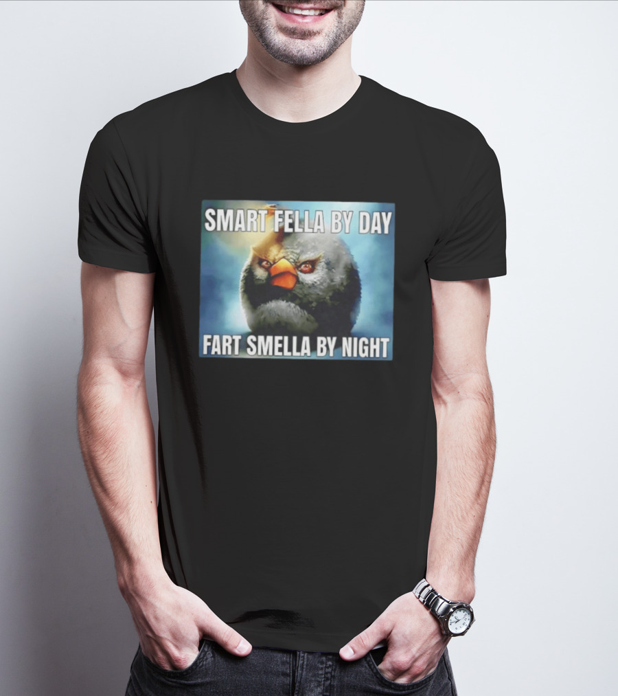 Smart Fella By Day Fart Smella By Night Funny Bird Meme T-Shirt