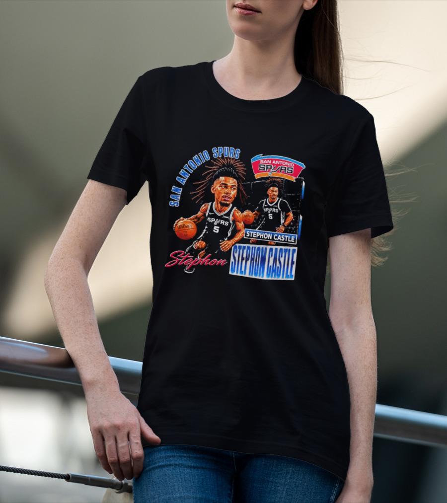 San Antonio Spurs Stephon Castle 90s Bootleg T-Shirt