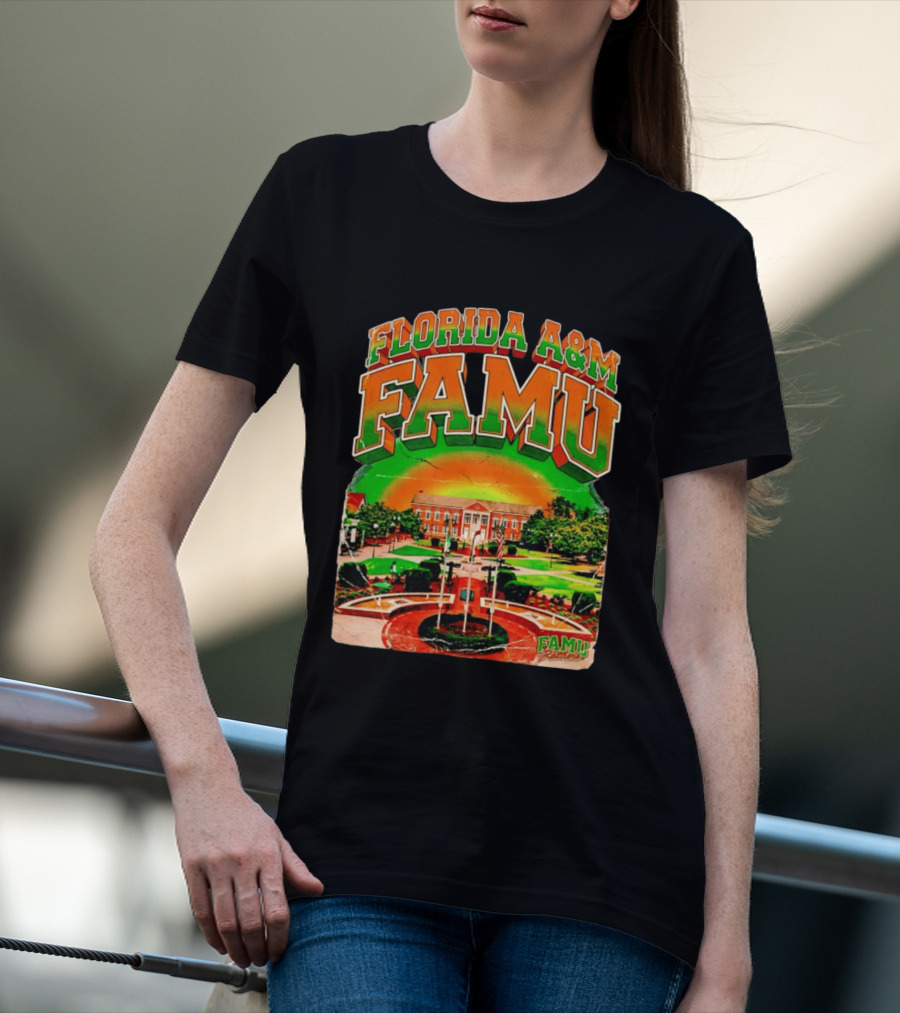 Florida A&M FAMU Rattlers Lee Hall Campus Landmark T-Shirt