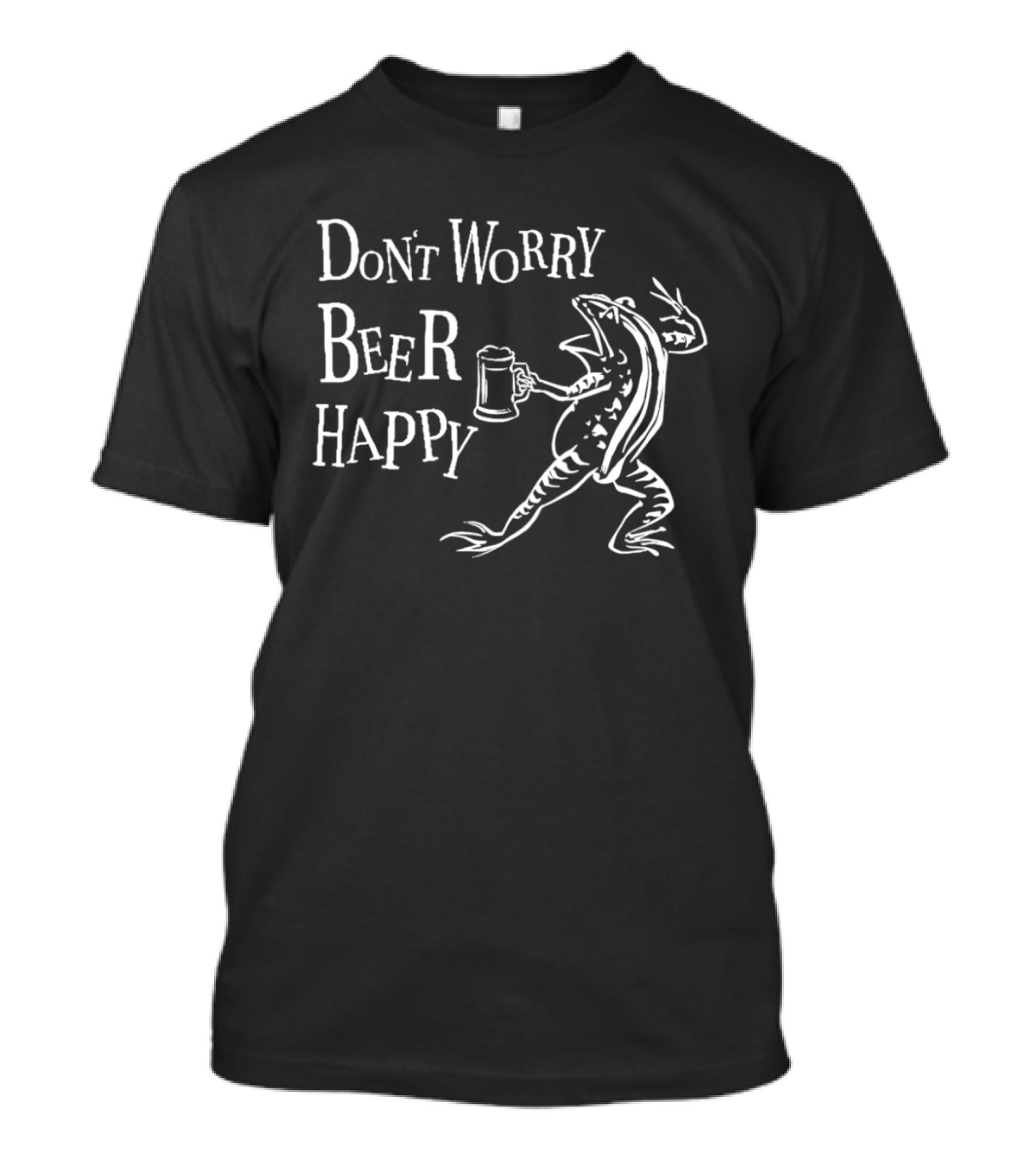 Don't Worry Beer Happy Frog Holding T-Shirt