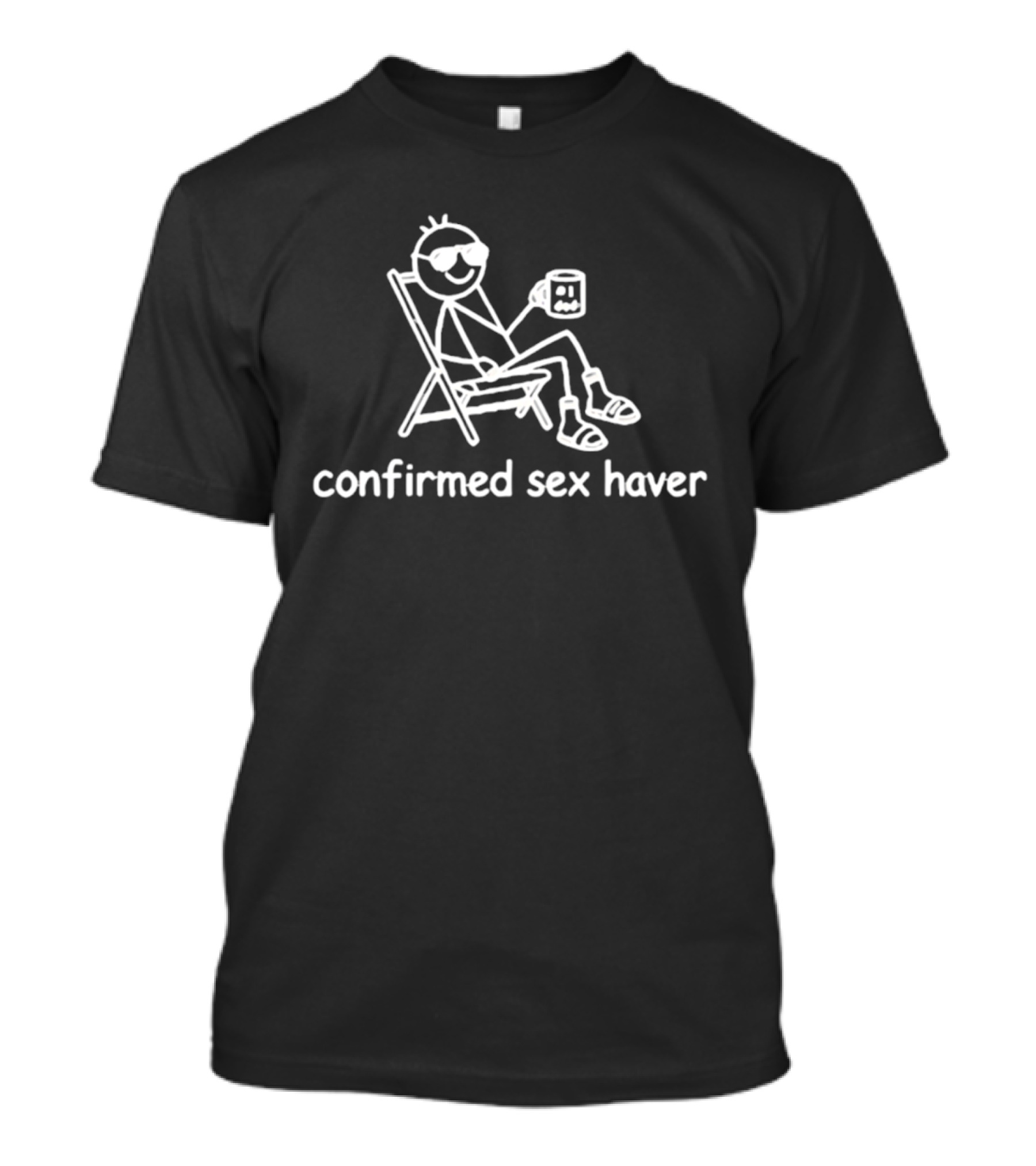 Confirmed Sex Haver Stick Figure Relaxing With Drink T-Shirt