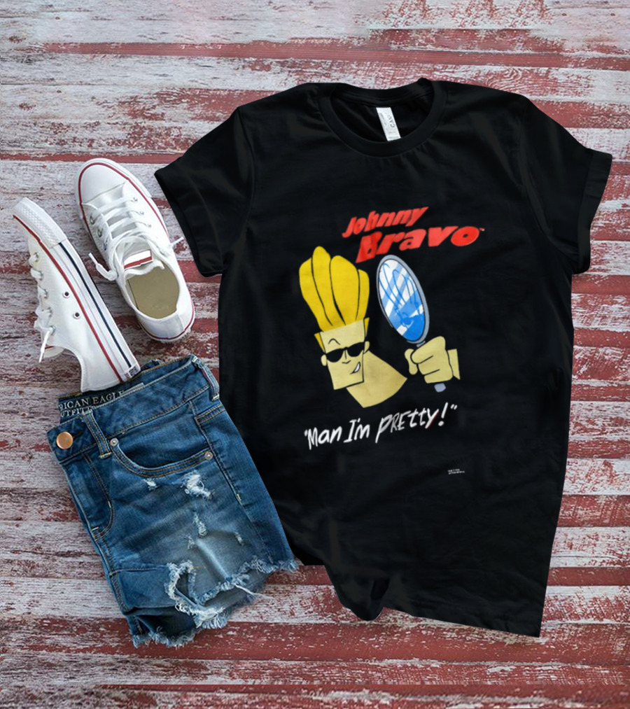 Johnny Bravo Man I'm Pretty Magnifying Mirror T-Shirt
