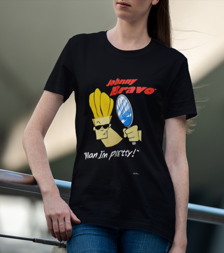 Johnny Bravo Man I'm Pretty Magnifying Mirror T-Shirt