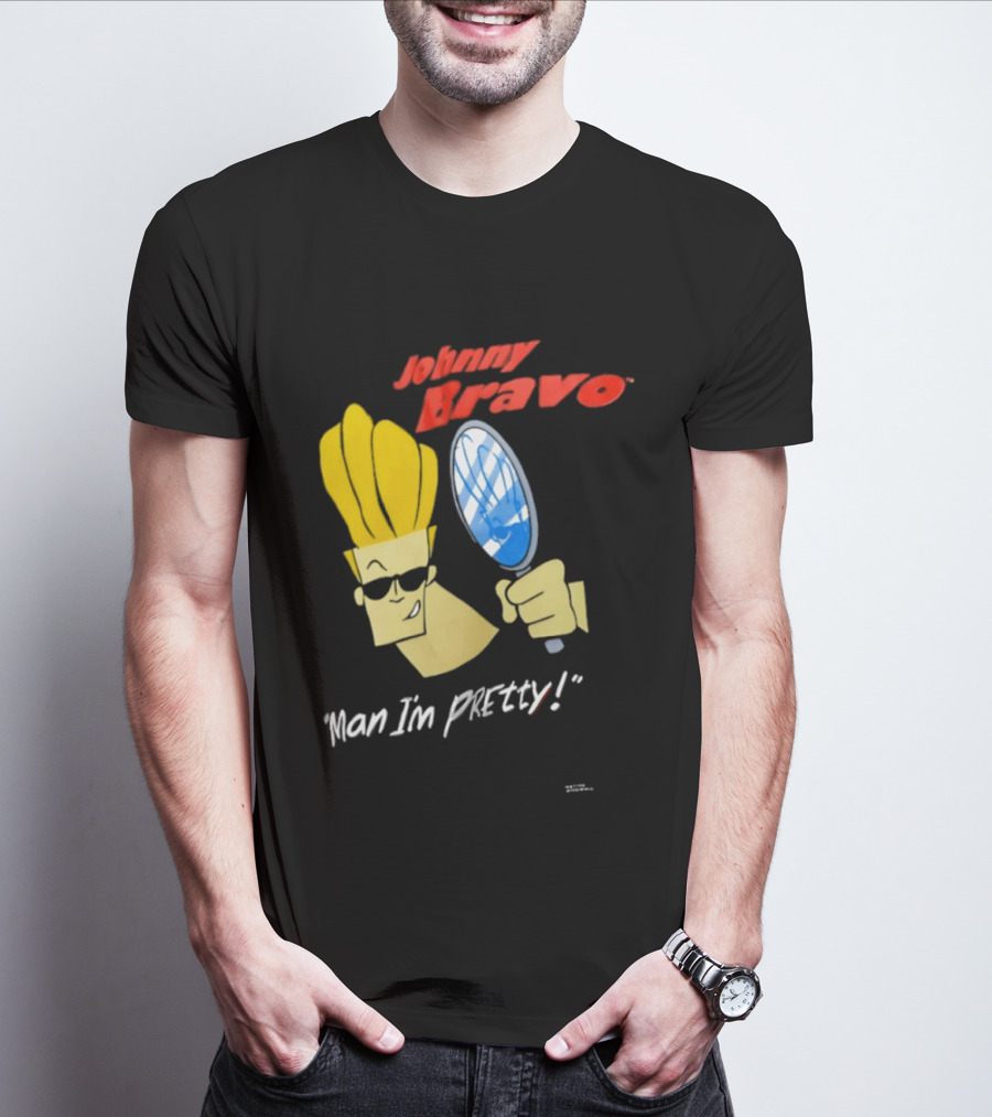 Johnny Bravo Man I'm Pretty Magnifying Mirror T-Shirt