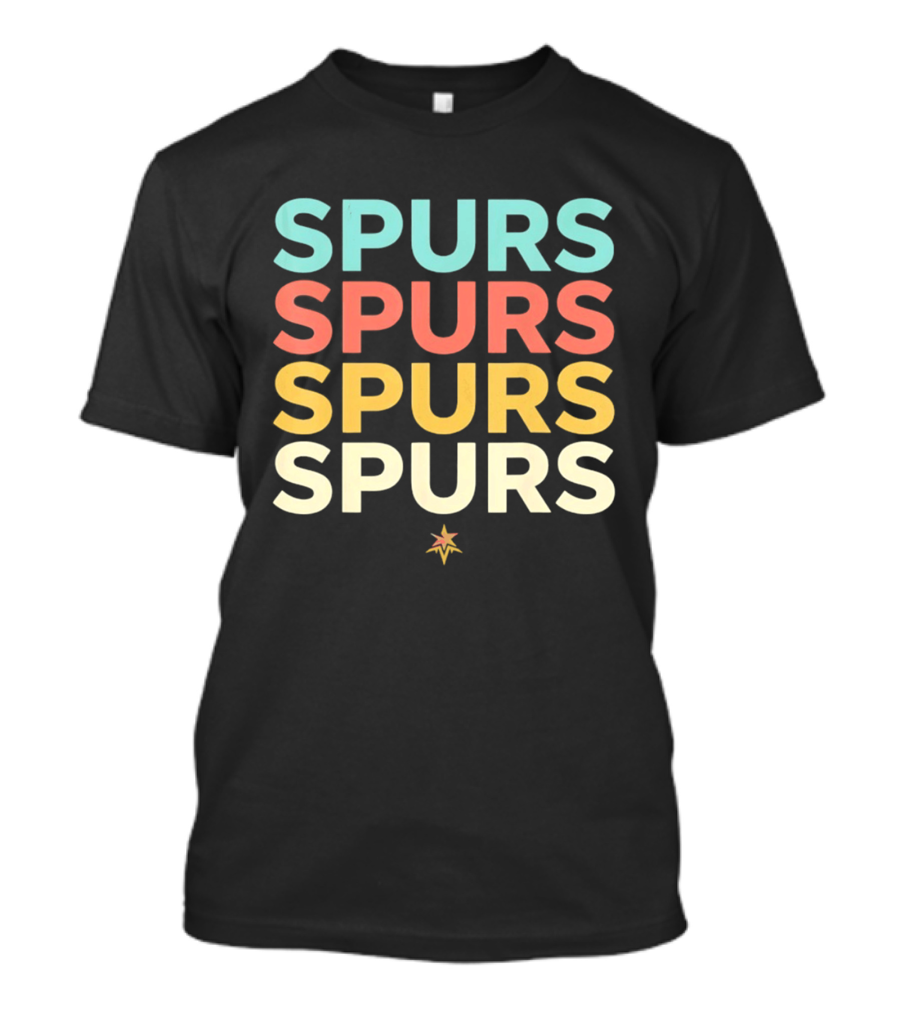 San Antonio Spurs NBA Team Colorful Logo Repetition T-Shirt