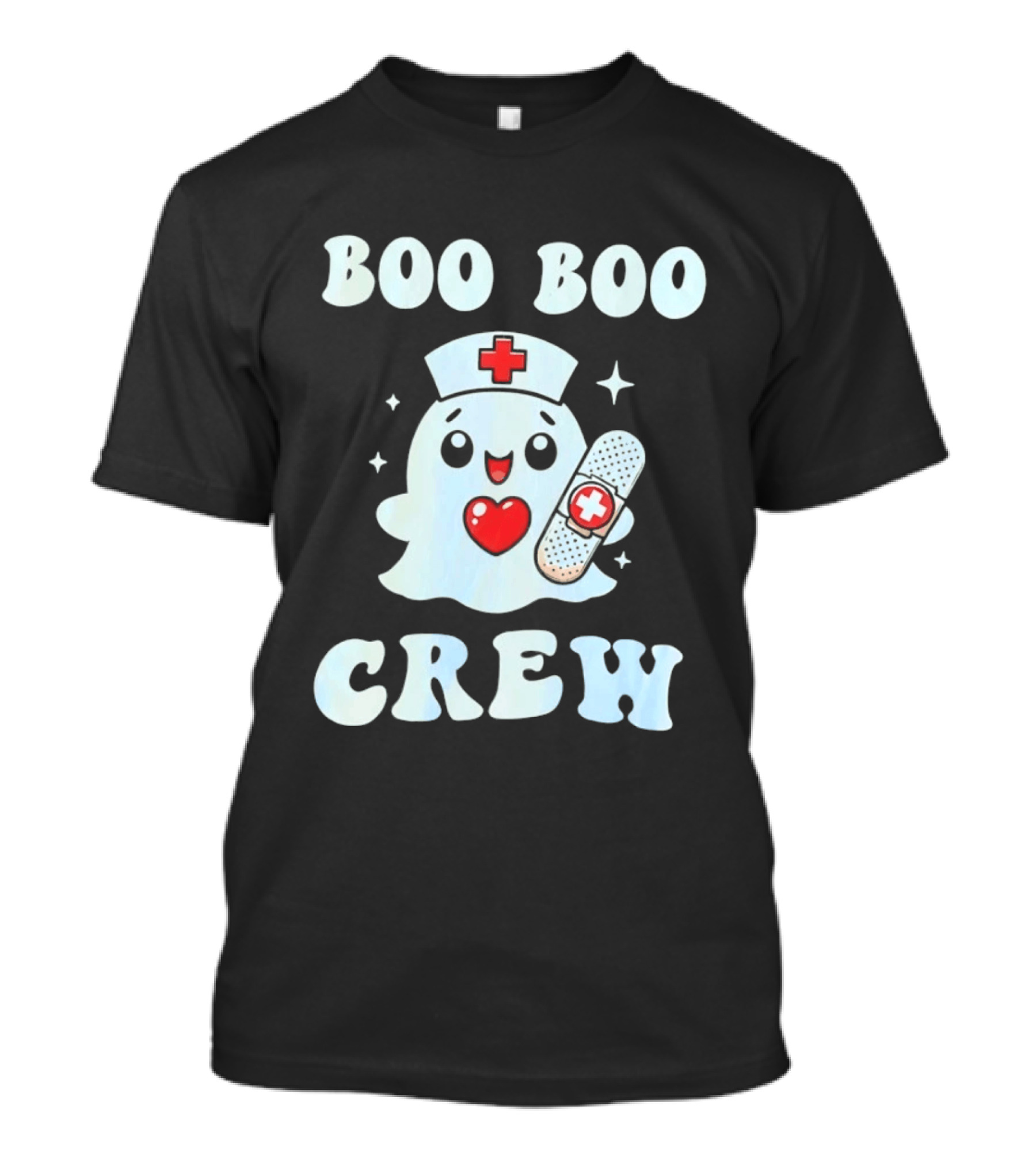 Boo Boo Crew Cute Ghost Nurse Halloween T-Shirt