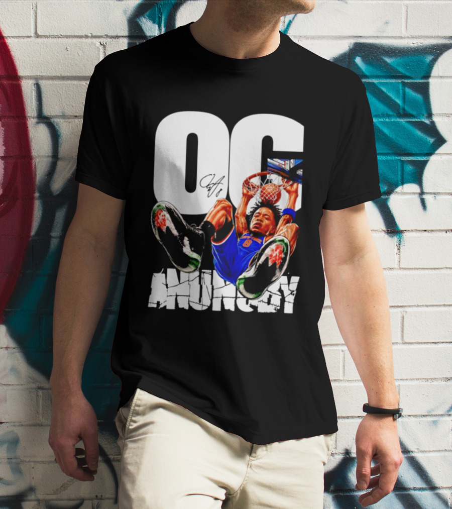 OG Anunoby Dunking New York Knicks Caricature T-Shirt