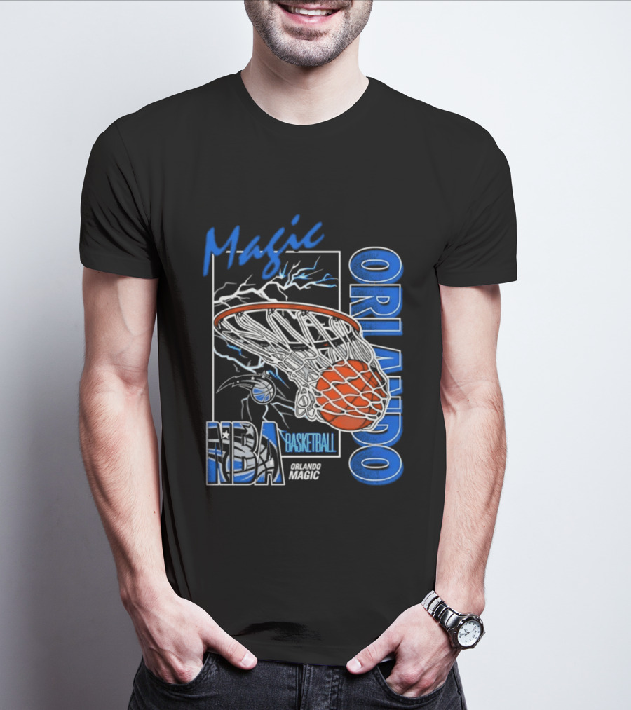 Magic Orlando Basketball NBA Lightning Swish T-Shirt