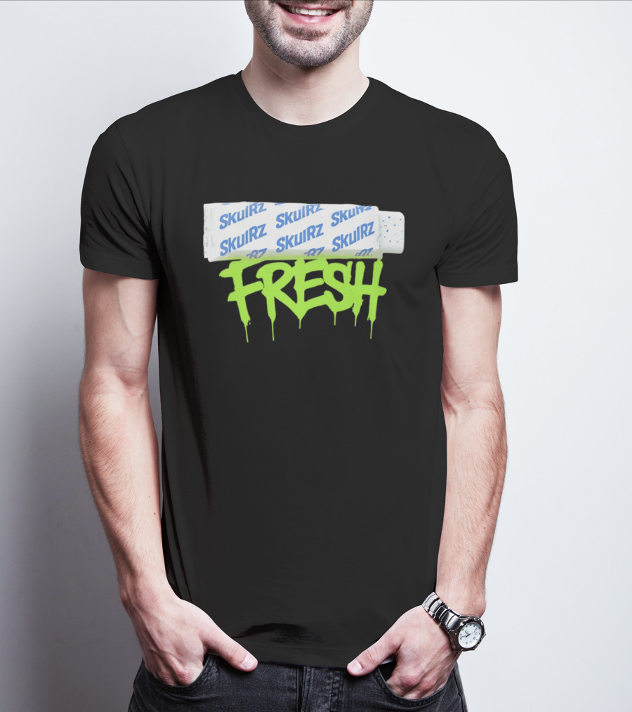 Skulrz Fresh Gum Stylized Wrapper And Green Dripping T-Shirt