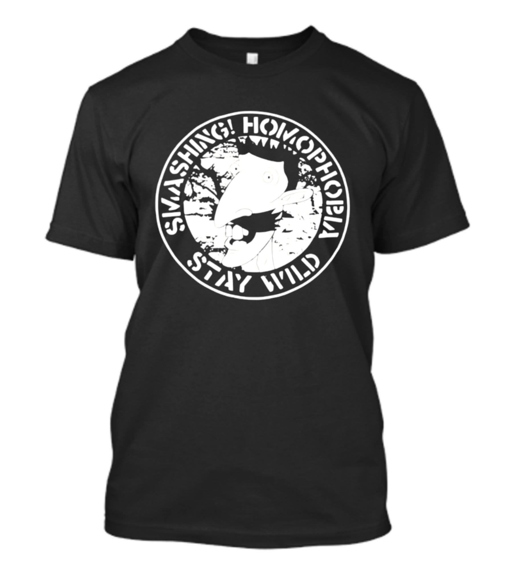 Smashing Homophobia Stay Wild Chameleon Pride Empowerment T-Shirt