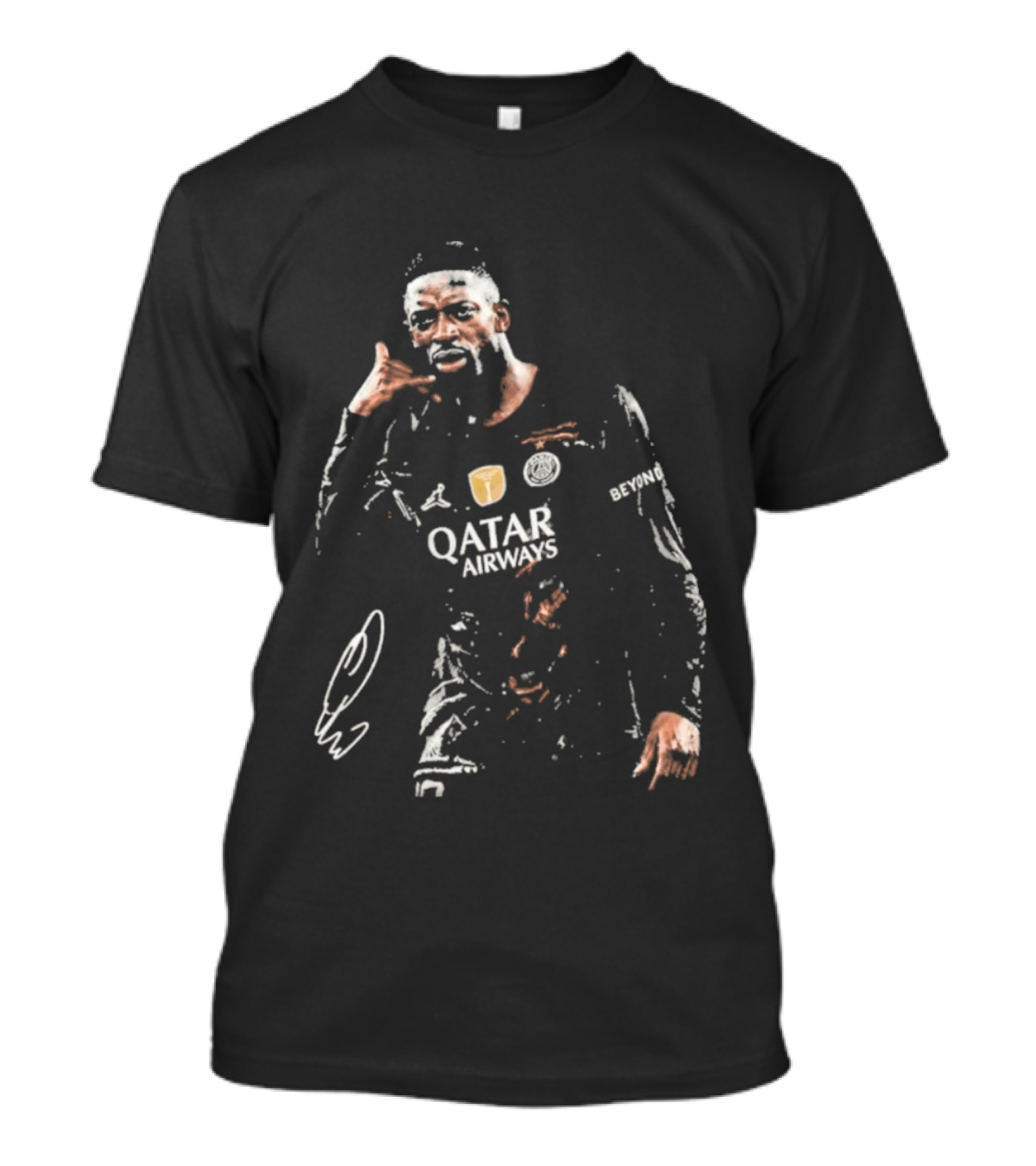 Ousmane Dembele Dialed In Qatar Airways T-Shirt