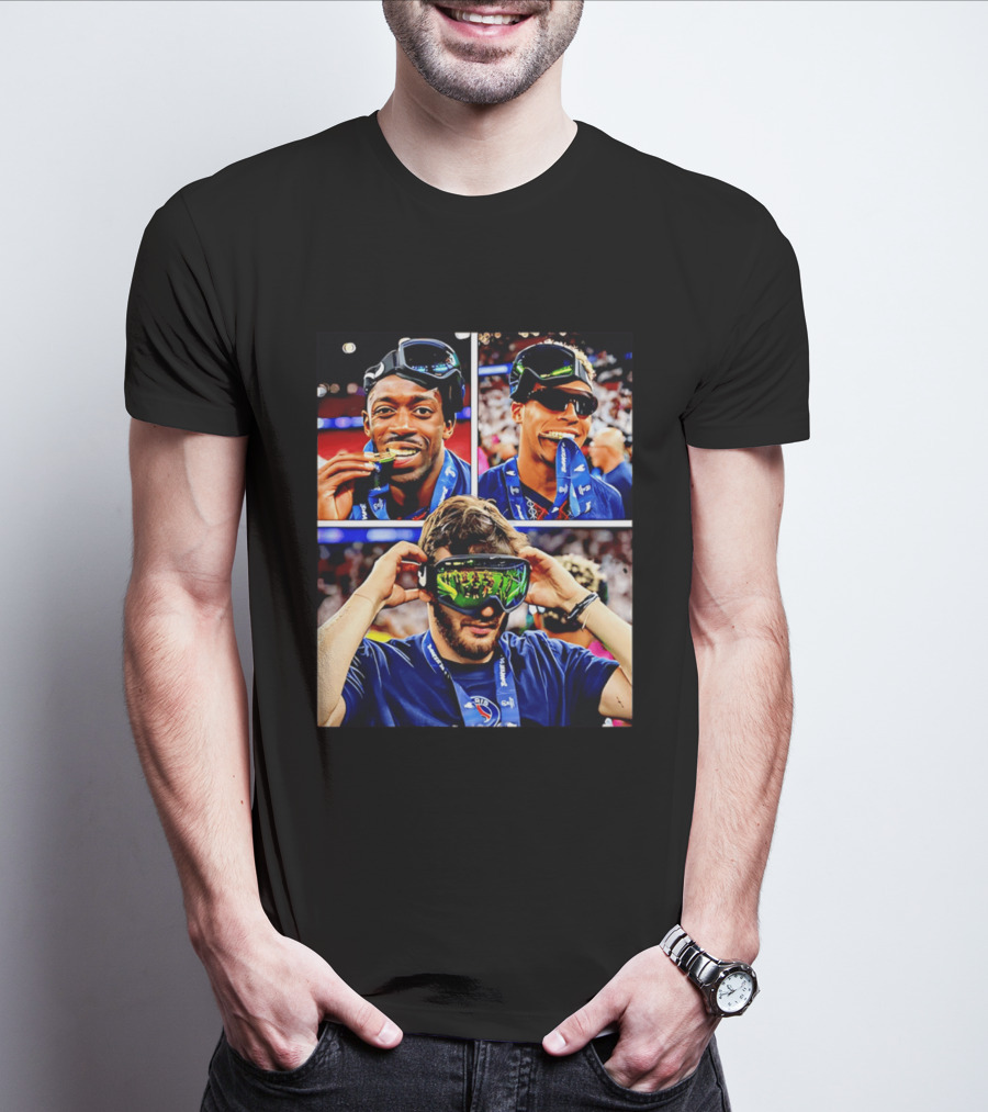 Paris Saint Germain Champions Celebration With Medals And Goggles T-Shirt