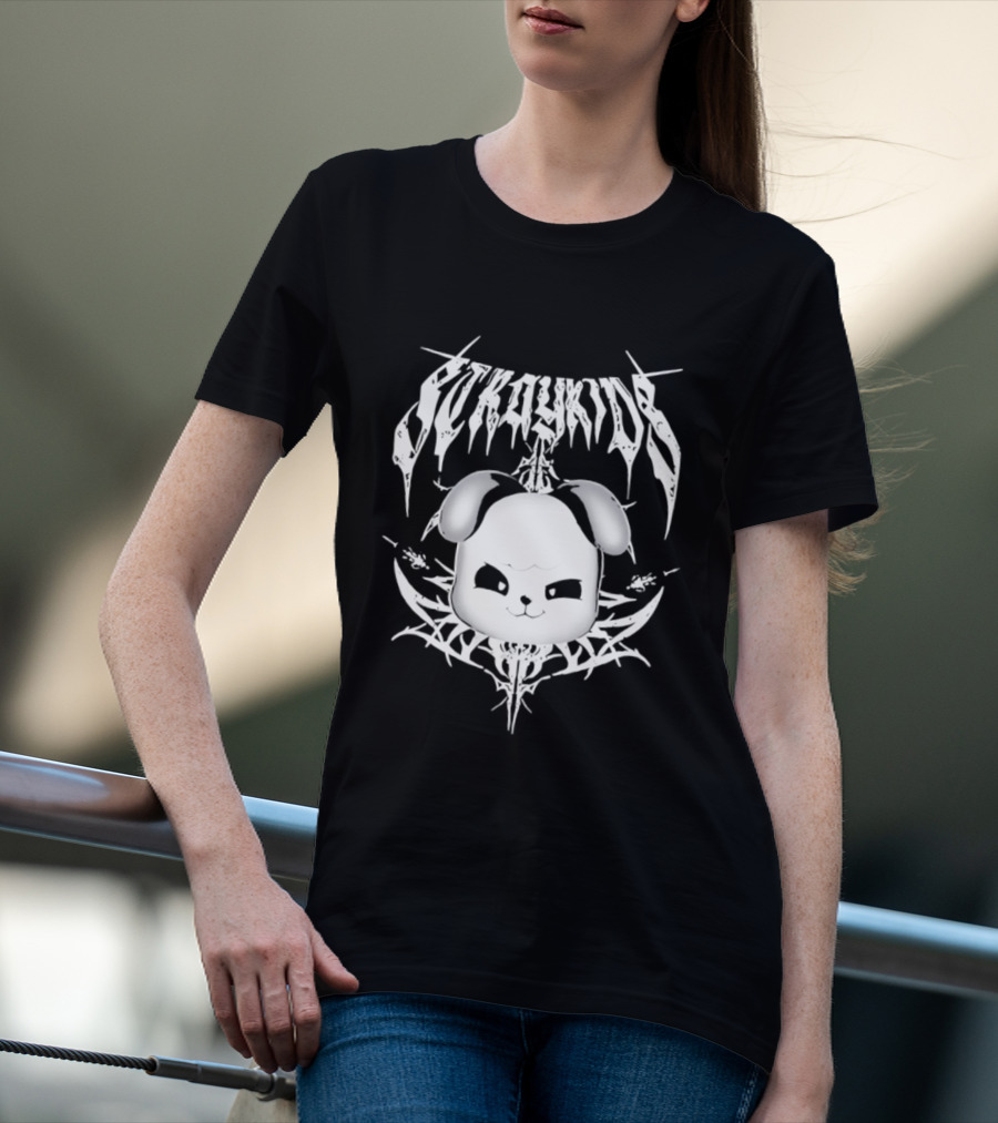 PuppyM Stray Kids Death Metal Style Band T-Shirt